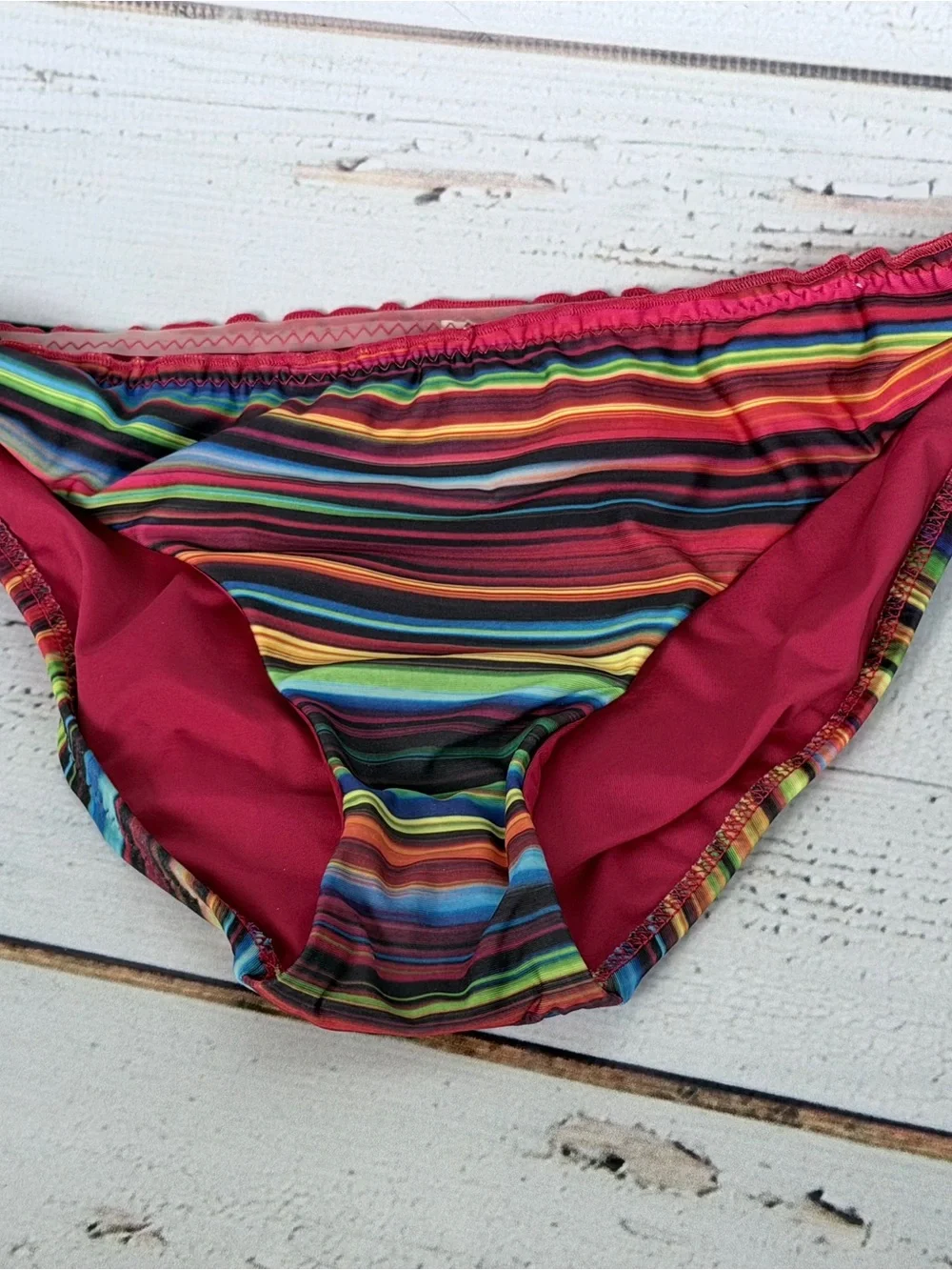 BECCA Multicolor Striped Tankini Top and Bikini Bottoms